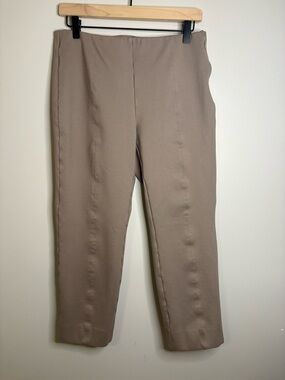 Women’s Quince Ultra Stretch Ponte Pintuck Ankle Pants - morel grey - size L